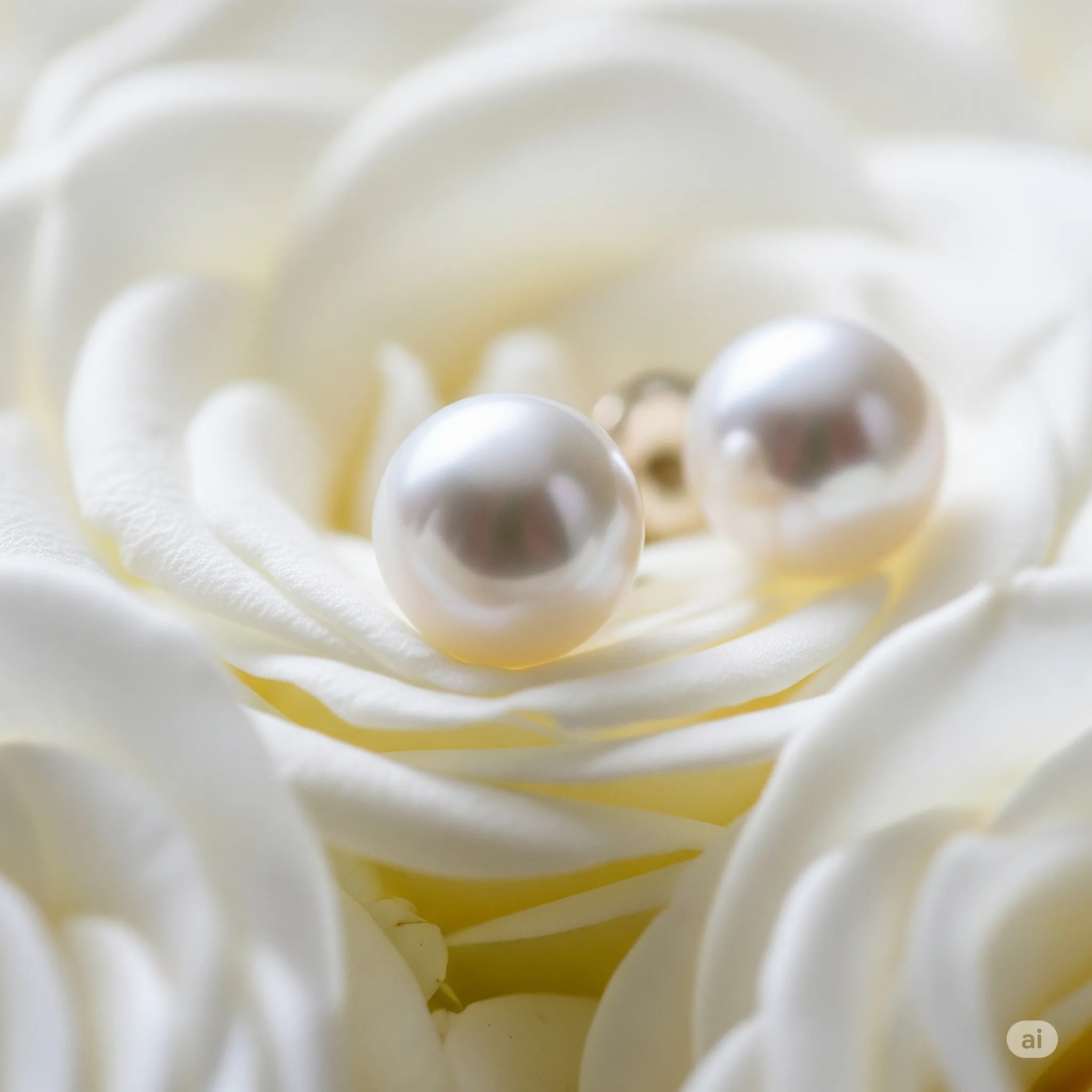 Elegant woman wearing pearl necklace